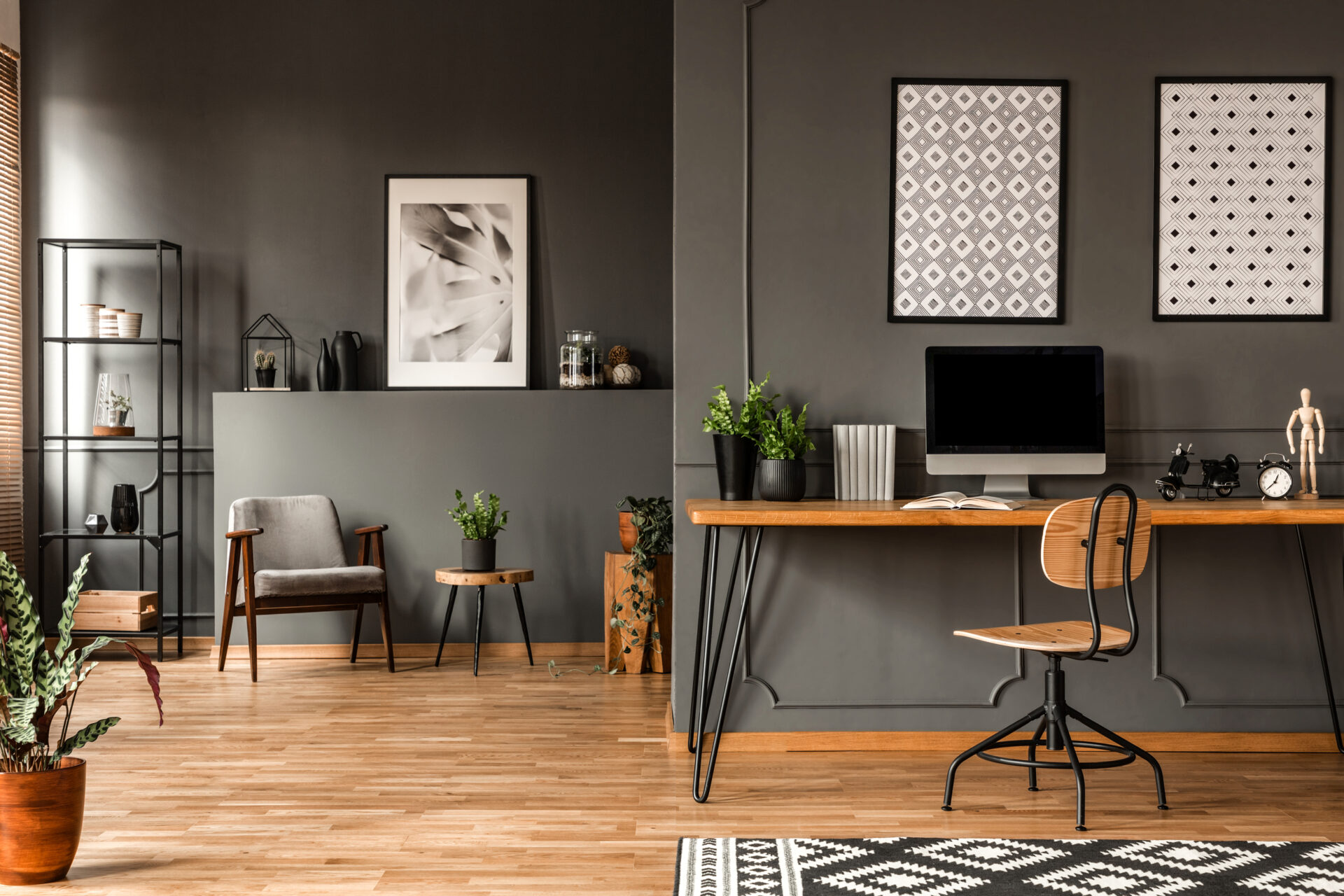 grey-home-office-with-planst