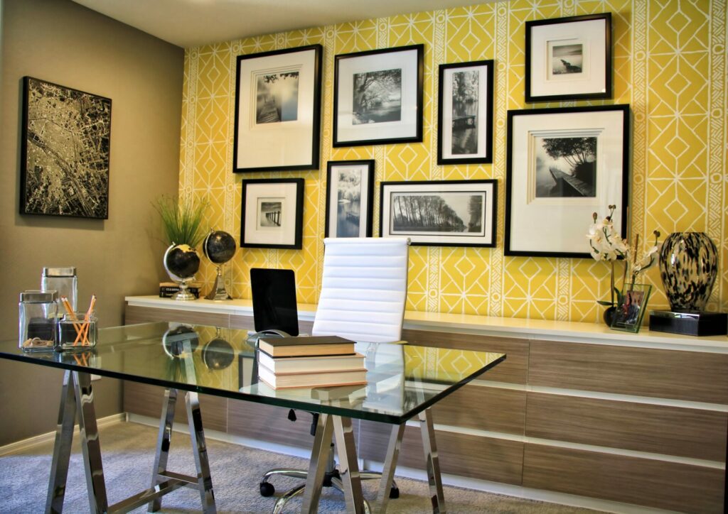 yellow home office